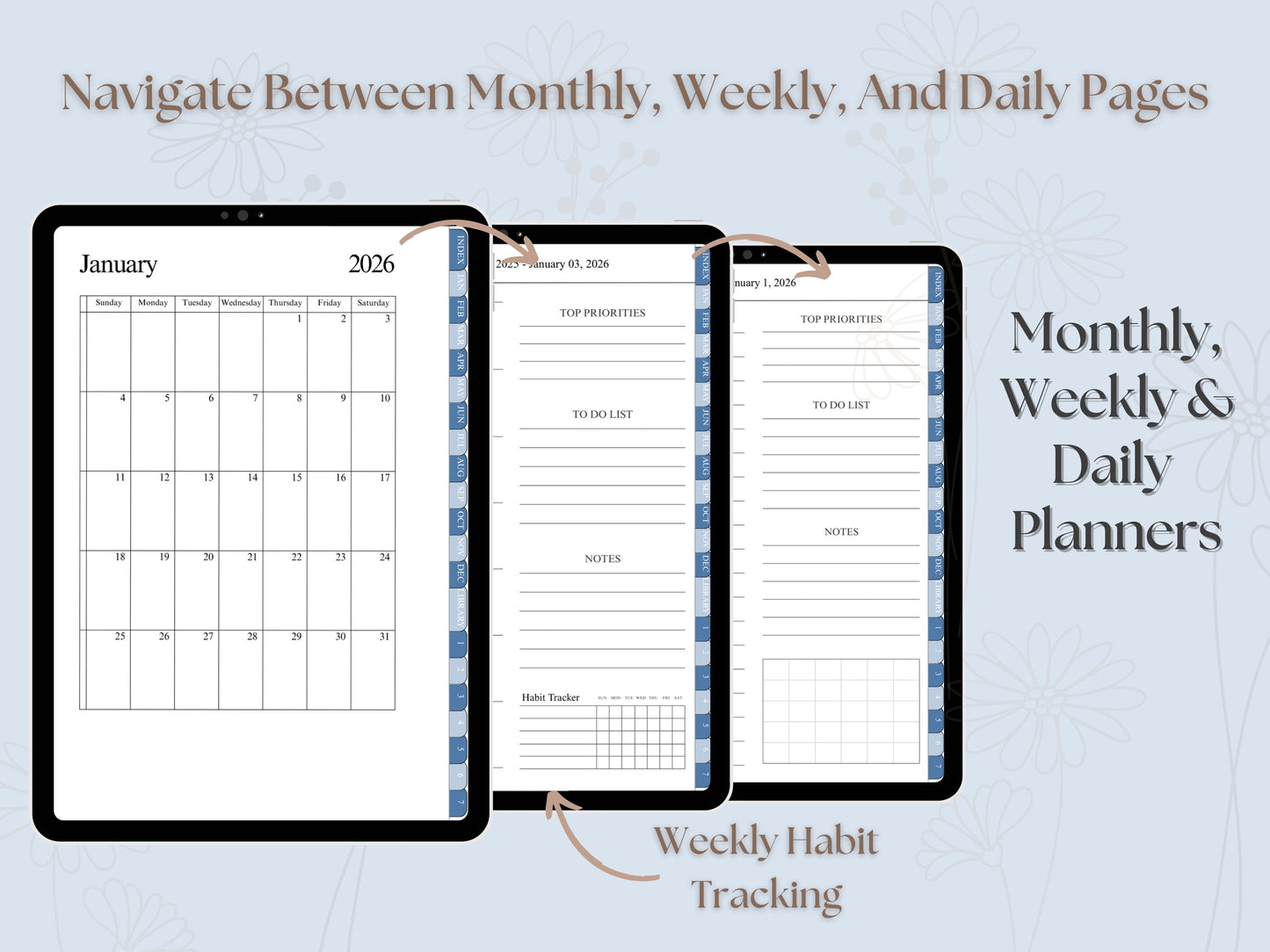 Blue Skies 2026 Digital Planner