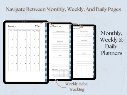 Blue Skies 2026 Digital Planner