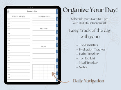 Blue Skies 2026 Digital Planner