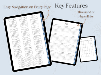 Blue Skies 2026 Digital Planner